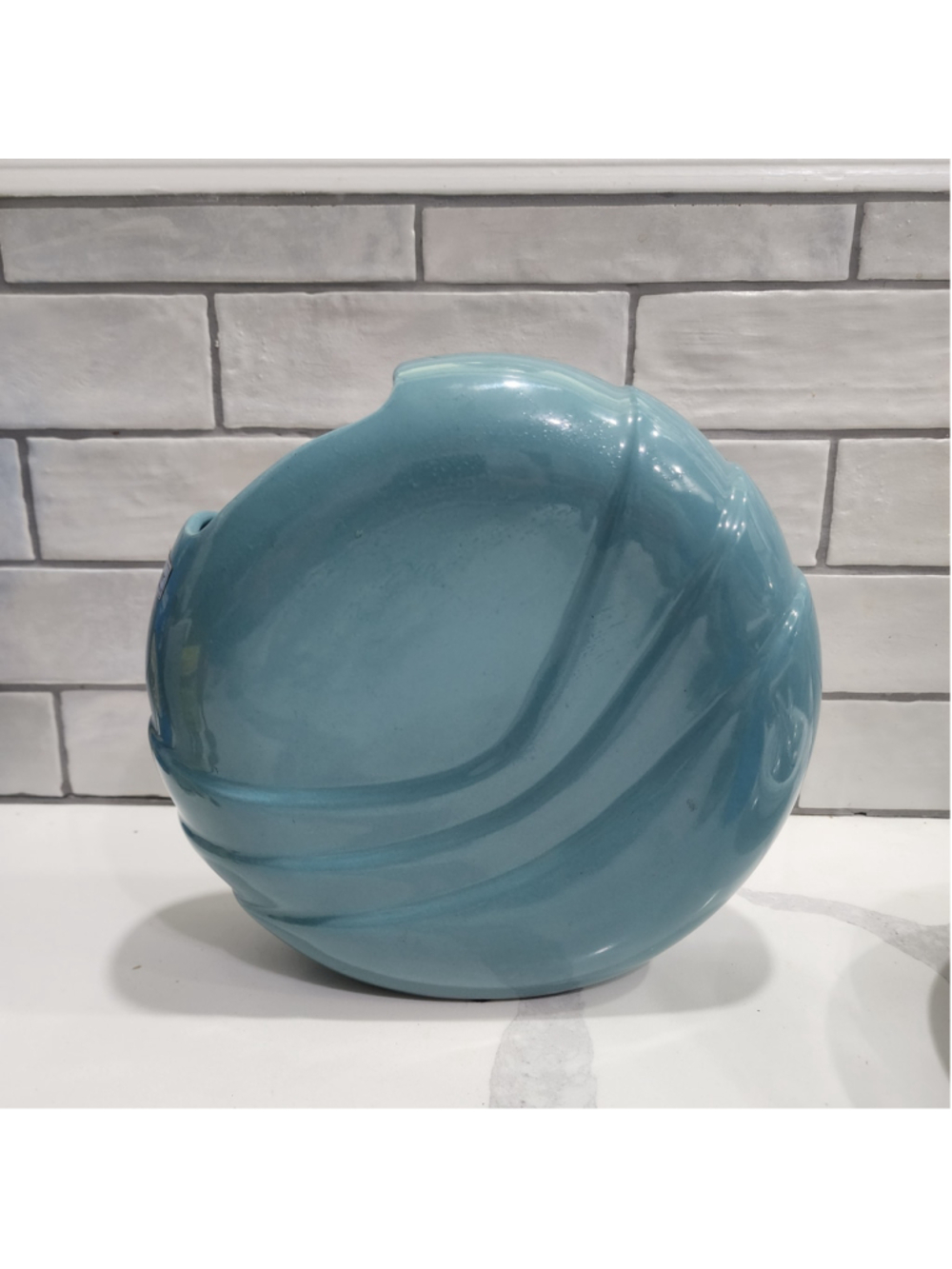 Royal Haeger 4362 Turquoise Sculptural Art Pottery Vase 1984 Swirl USA 8.5"